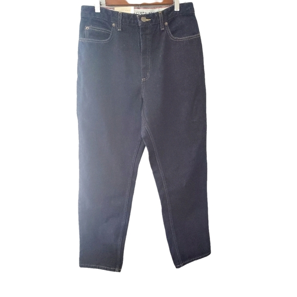Landś End Dark Denim Original Traditional Tapered Jeans Size 12Px28 NWT - Picture 1 of 6